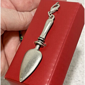 Silver bag charm zipper pull pewter metal gift for gardener planter cottage farm